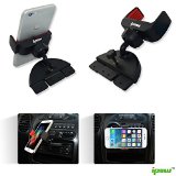 Ipow Universal 360Rotation CD Slot Car Mount Holder Cradle for Iphone 65s5c54s4 Samsung Galaxy S5s4s3 and GPS Devicenot compatible for iphone6 plus