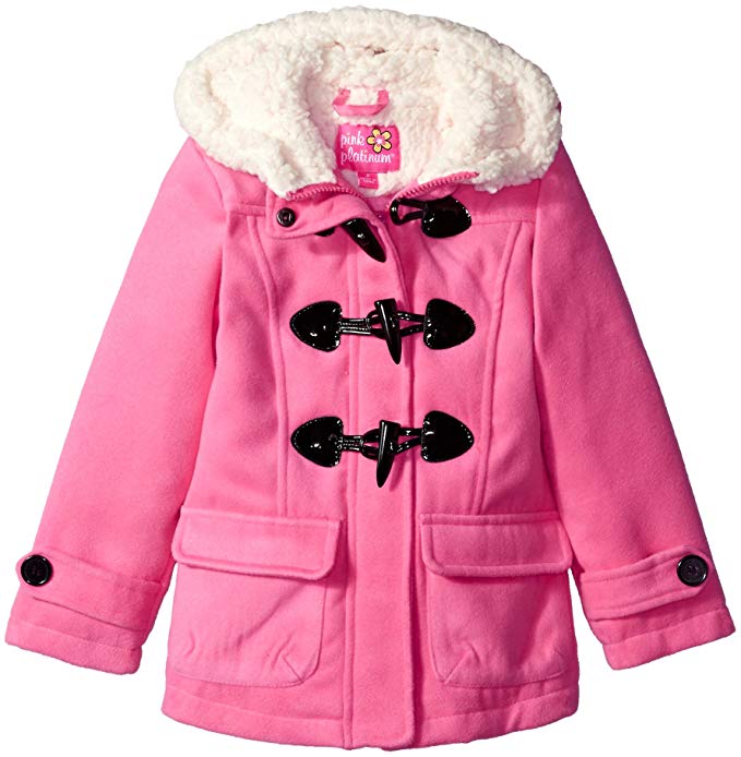 Pink Platinum Girls' Wool Toggle Coat