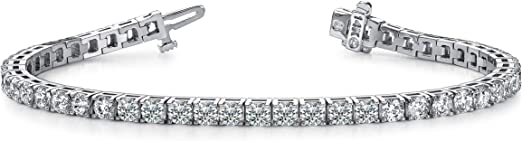 14K White Gold Diamond Tennis Bracelet 4 Prong Value Plus Collection