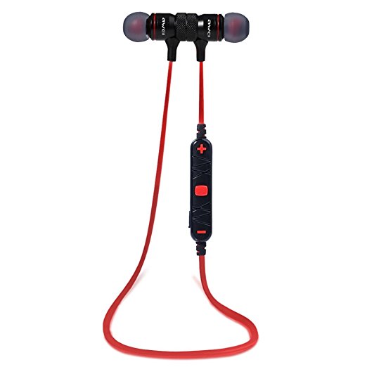 GBTIGER Wireless Bluetooth 4.0 Sports Stereo Earphone Sport Exercise Earbuds Noise Reduction Earphone with Mic For Apple iPhone Android Smartphones Galaxy S6 S5(Red&black)