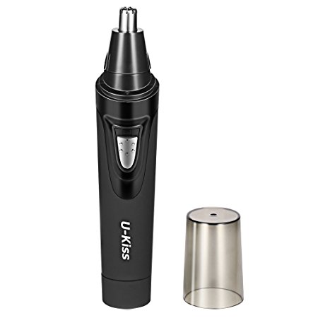 Ear Nose Trimmer, Electric Ear and Nose Hair Clipper with Water Resistant Stainless Steel Rotation Blade for Men and Women Hair Groomer, Power Indictor Light, Battery-Operated