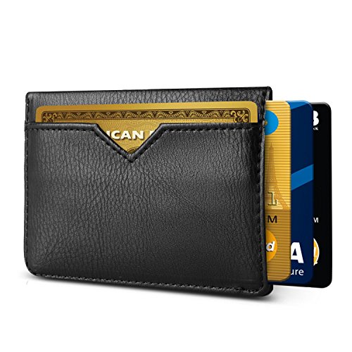 Slim Wallets for Men Leather - RFID Front Pocket Card Holder Sleeve - RFID Blocking