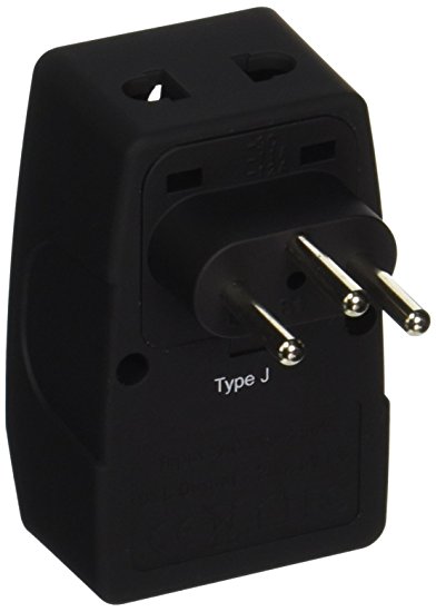 Ceptics 2 USB Switzerland Travel Adapter 4 in 1 Power Plug (Type J) - Universal Socket