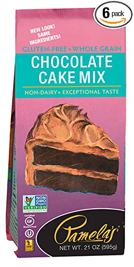 Pamela's Products Gluten Free Cake Mix, Chocolate, 21-Ounce Packages (Pack of 6)
