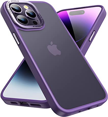 Dadanism Designed for iPhone 14 Pro Case, Military Grade Drop Protection, Skin-Friendly PC Back, Advanced Camera Protection Ring, Anti-Scratch Anti-Fingerprint(Deep Purple, 6.1 Inch)