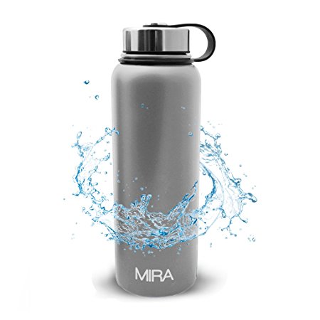 MIRA 40 oz, 32 oz or 18 oz Stainless Steel Vacuum Insulated Wide Mouth Water Bottle | Thermos Keeps Cold for 24 hours, Hot for 12 hours | Powder Coated Travel Flask