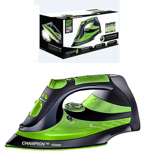 Eureka Champion Super Hot 1500 Watt Iron Powerful Steam Surge Technology With 8 FT Retractable Cord-Green-Pouch Included