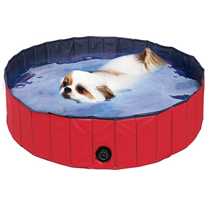 FEMOR Dog Swimming Pool Pet Paddling Pools Foldable Tub Puppy Swimming Water Pond (S/80 × 20cm / 32"D x 8"H )
