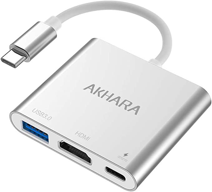 AKHARA USB C Hub HDMI Adapter for Mac Dongle, MacBook Pro HDMI Adapter with USB 3.0 Port and PD Charging Port [Thunderbolt 3 Compatible] for MacBook Air, ipad Pro, XPS, Surface Go/Pro 8, Galaxy S21