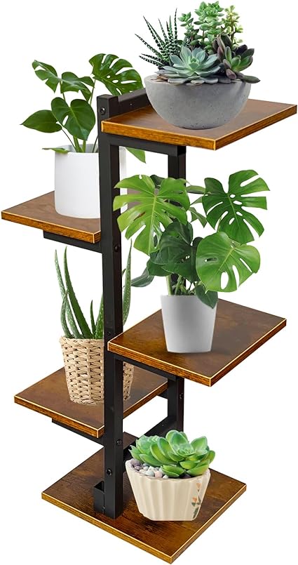 Corner Plant Stand Multi Tier Plant Stand Indoor Plant Stands 5-Tier Corner Shelf Stand for Plant Stand Tall Corner Bookshelf Plant Stand Multipurpose Industrial Storage for Small Spaces