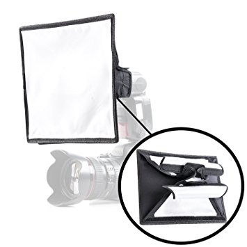 Movo MP-LB7 9x12" Speedlight Fabric Flash Softbox Diffuser with Roll-Up Windows for Fill Light/Bounce Control - Universal Design Fits Most Flashes