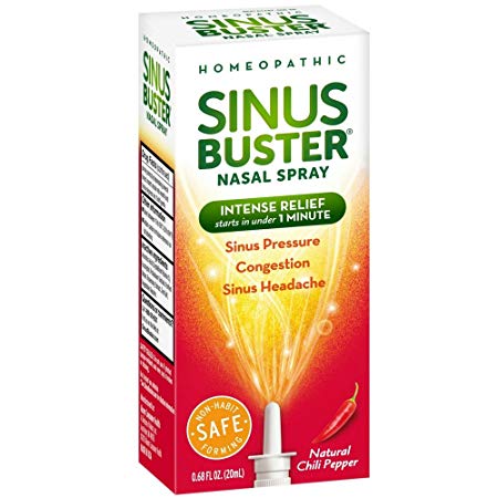 Sinus Buster Nasal Spray, Natural Chili Pepper 0.68 oz ( Pack of 2)