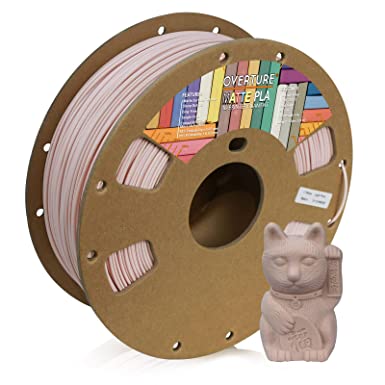 OVERTURE PLA Matte Filament 1.75mm, Matte PLA Roll 1kg Cardboard Spool (2.2lbs), Dimensional Accuracy  /- 0.03 mm, Fit Most FDM Printer (Matte Light Pink)