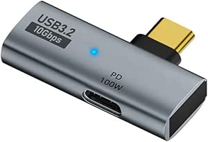 type-c L字型 変換 アダプター usb-c l字 直角90° PD 100W急速充電 USB3.2 40Gbps高速データ転送 OTG機能に対応 LEDライト付き 延長 type-c l字 usb-c タイプc l字 変換 USB C コネクター スリムデザイン FOR I-phone、Macbook、FOR Switch、pad、ノートパソコンなどのデバイスに対応