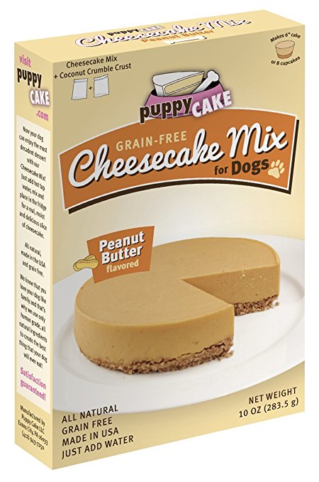 Grain-Free Cheesecake Mix for Dogs with Coconut Crumble Crust - Just Add Water for Cake for Dogs in Peanut Butter Flavor, 11 ounces