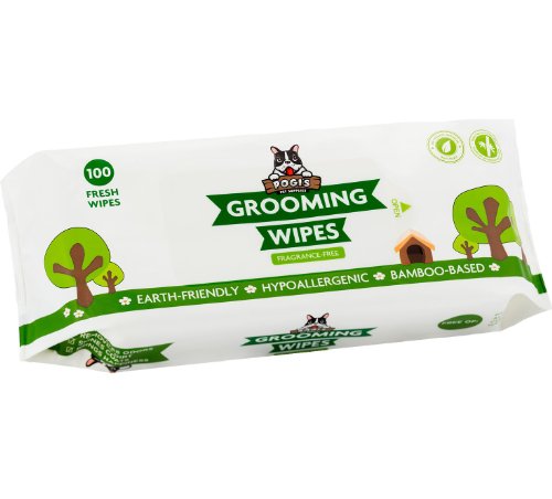 Pogis Grooming Wipes - 100 Deodorizing Wipes for Dogs - Large Earth-Friendly Unscented All Natural Pet Wipes