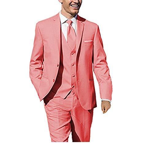 Fitty Lell Men Suit 3 Pieces Two Buttons Blazer Formal Wedding Groom Tuxedos Suit Vest Pants Set