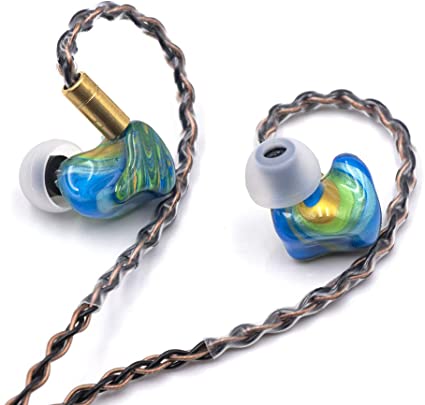 Reecho&Peacock Audio Spring Custom Triple Driver 2DD 1BA HiFi in-Ear Earphone with Aluminum Annular Diaphragm for Audiophile Musician (with Brown Cable)