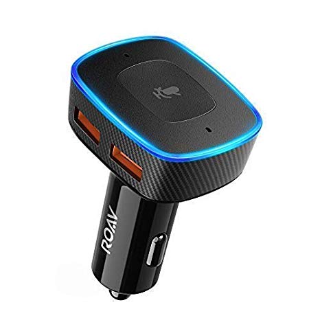 Roav Viva by Anker, Alexa-Enabled 2-Port USB Car Charger in-Car Navigation, Voice Initiated Calling, and Music Streaming. Compatible with Android Phones and iPhone