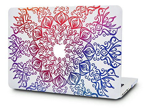 KEC MacBook Air 13 Inch Case Plastic Hard Shell Cover A1369 / A1466 (Colorful Lace)