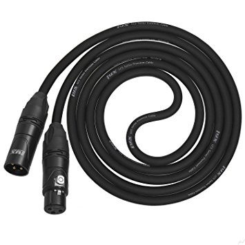 LyxPro Balanced XLR Cable Premium Series Microphone Cable, Speakers and Pro Devices Cable, 6 Feet- Black
