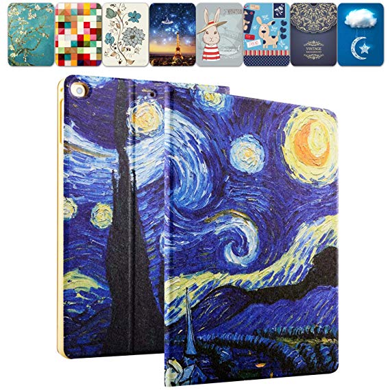 DuraSafe Case for iPad PRO 9.7 Inch 2016 [ A1673 A1674 A1675 ] Printed Smart Cover Slim Folio, Auto Sleep/Wake - Starry Night