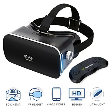 Immersive 3D Video / Game Headset Gifts Choice, Ultra-light VR Virtual Reality Glasses with Remote Controller Fit for 4.6" - 6.0" iPhone & Andrid Smartphones.
