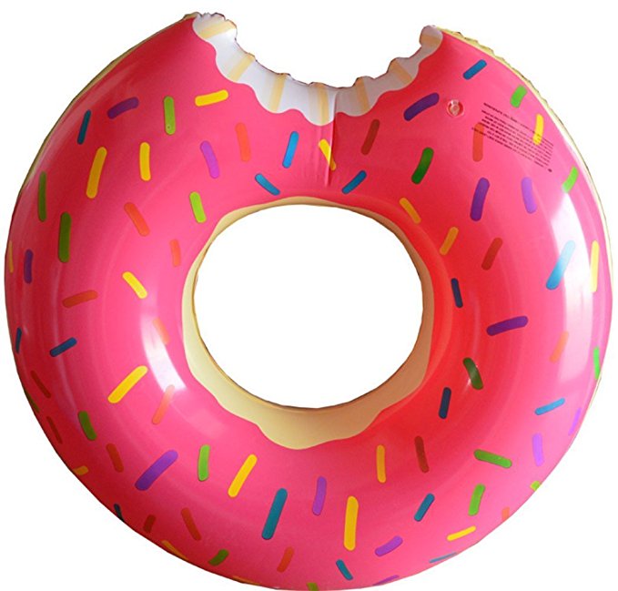 Fasmov Donut Pool Float, Gigantic Pink Donut Inflatable, Pink