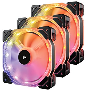 Corsair HD Series, HD120 RGB LED, 120mm High Performance RGB LED PWM three fans with controller