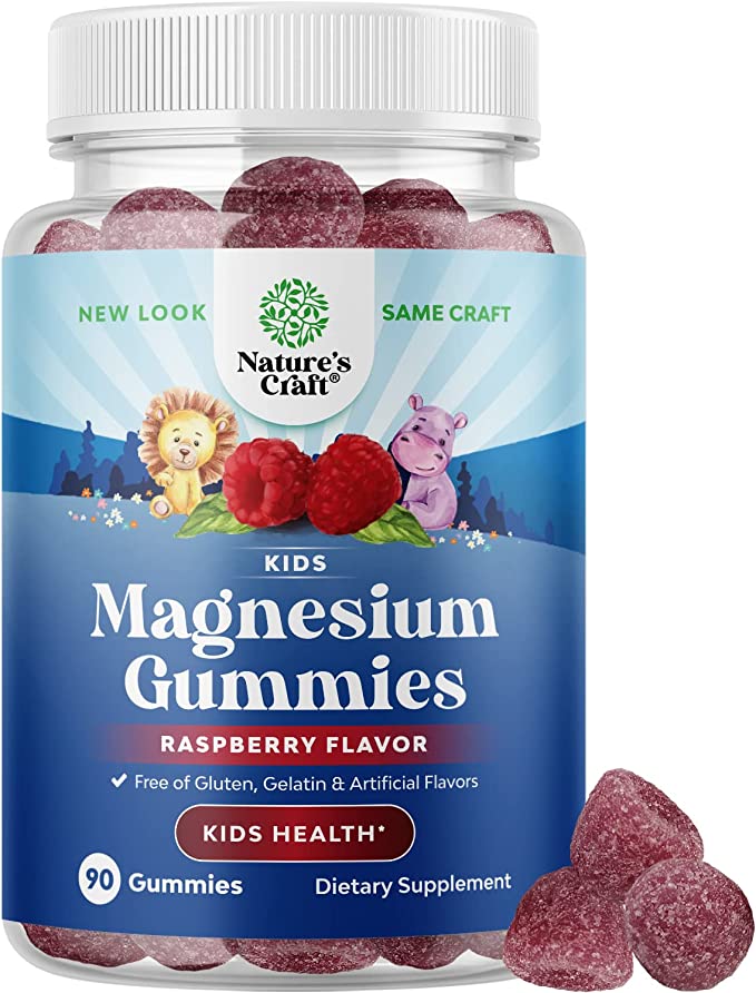 Relaxing Calm Magnesium Gummies for Kids - Great Tasting Kids Magnesium Gummies for Nerve Bone and Muscle Health - Gelatin and Gluten Free Calm Gummies for Kids Wellness with 85mg Elemental Magnesium