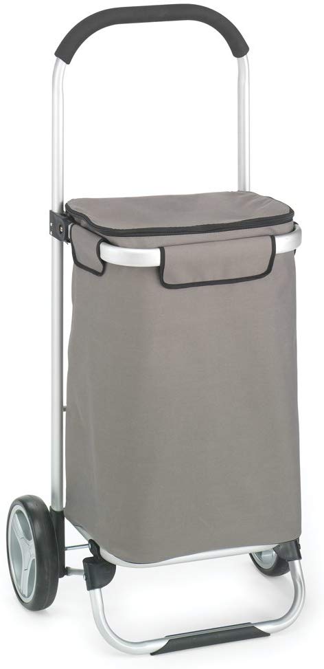 Homz Euro Shopping Tote Cart w/Fabric Bag, Foldable, Aluminum Frame