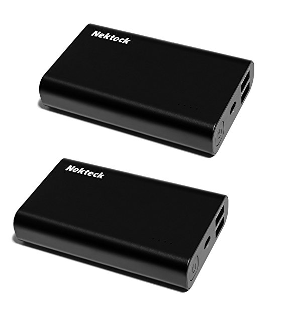 Nekteck 10050QC3.0-BLK-2PACK 10050mAh Power Bank with Quick Charge 3.0 Output [Qualcomm Certified] Black - 2 Pack