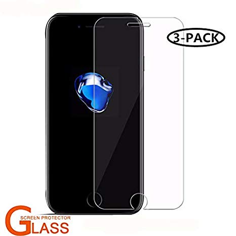 [3-Pack] iPhone 8 7 6S 6 Screen Protector Tempered Glass, HD [Anti Shock] [Anti Fingerprint] Screen Guard Compatible for iPhone 8/7/6s/6 4.7 inch