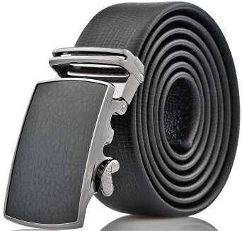 Marino Men's Ultra Soft Leather Ratchet Dress Belt with Automatic Buckle, Enclosed in an Elegant Gift Box