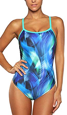 ATTRACO Women's Athletic Swimsuit Training Spaghetti Strap One Piece Swimsuit Swimwear Bathing Suit