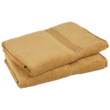 Superior Luxurious Soft Hotel & Spa Quality Oversized Bath Sheet Set of 2, Made of 100% Premium Long-Staple Combed Cotton - Gold, 34" x 68" each