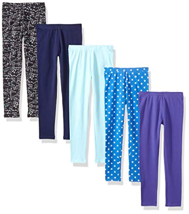 Amazon Brand - Spotted Zebra Girls' 5-Pack Leggings