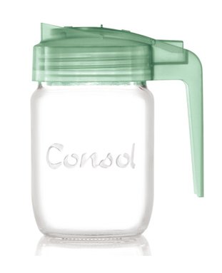 Classic Glass Preserve Mason Jar Fitted With An Easy Pouring Non Drip Angled Spout & BPA-Free Lid Converts it Into A Versatile Jug – By Consol (8oz, Green)