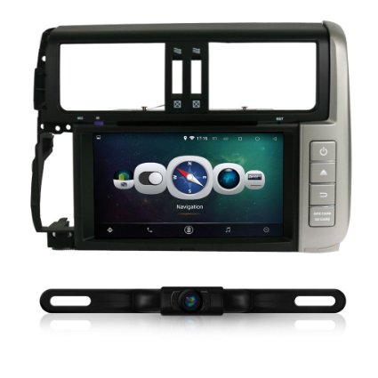 IOKONE Android 4.4 Double DIN Car Stereo with DVD GPS Navigation Radio for Toyota Prado 2010-2013 Support 3G Wifi Audio Input Bluetooth USB SD FM AM RDS SWC Mirror Link