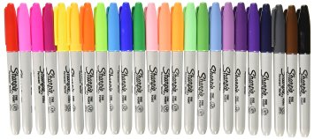 Sharpie Fine-Tip Permanent Marker, 24-Pack Assorted Colors