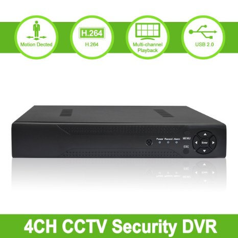 ABOWONE 4 Channels 960H Full D1 CCTV DVR H.264 Digital Video Recorder