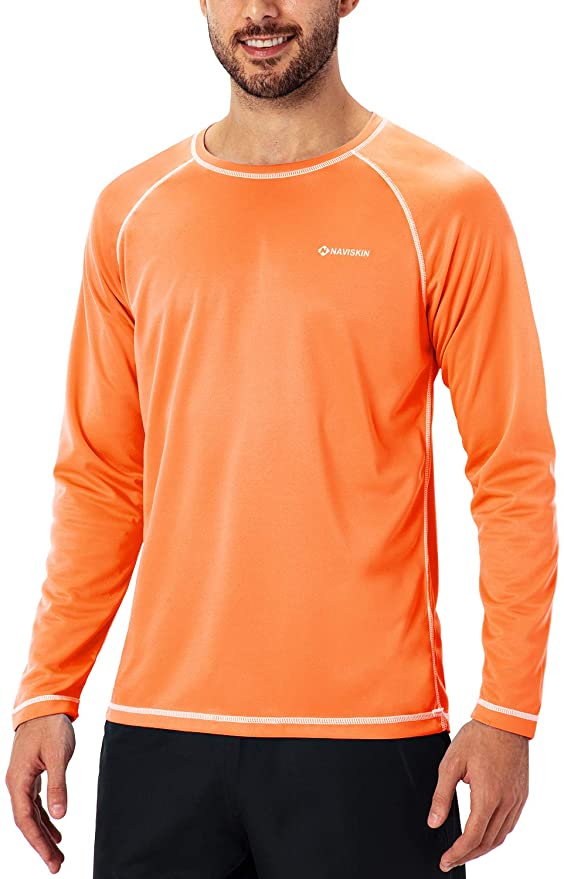 Naviskin Men's Long Sleeve Rash Guard Swim Shirt UPF 50  UV Sun Protection Quick Dry Outdoor Shirt