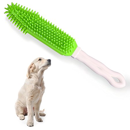 Peroom Pet Fur Removal Brush for Furniture, Rubber Lint Brush for Couch and Clothes or Grooming and Lint/Hair Removal, Easy Cleaning and Drying (Green)