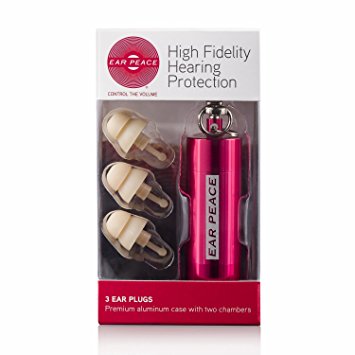 EarPeace Ear Plugs - High Fidelity Hearing Protection for Concerts & Music Professionals (Red/White)