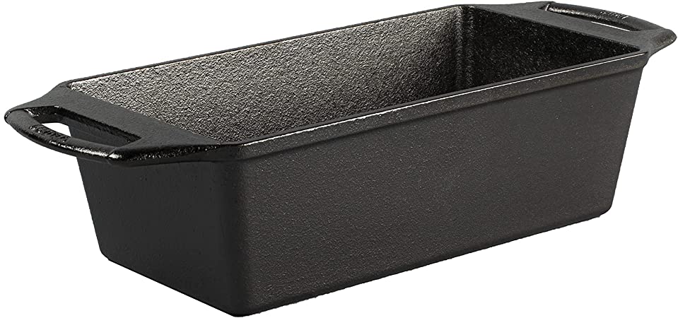 Lodge BW8LP 8.5 x 4.5 Inch Seasoned Cast Iron Loaf Pan, 8.5x4.5 Inch, Black