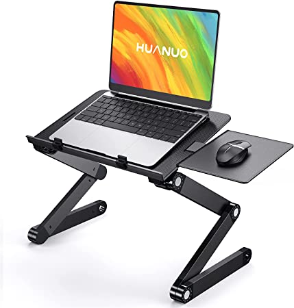 HUANUO Laptop Stand, Adjustable Height Laptop Mount Computer Stand for up to 15.6" Laptops, Ergonomic Portable Laptop Riser for Desk Bed Sofa Couch