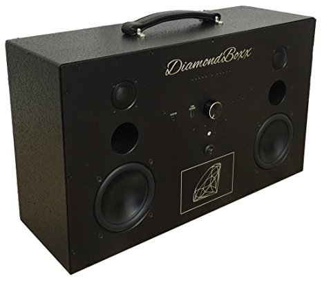DiamondBoxx Model L Wireless BlueTooth Speaker / Boombox (Black with Black Aluminum)