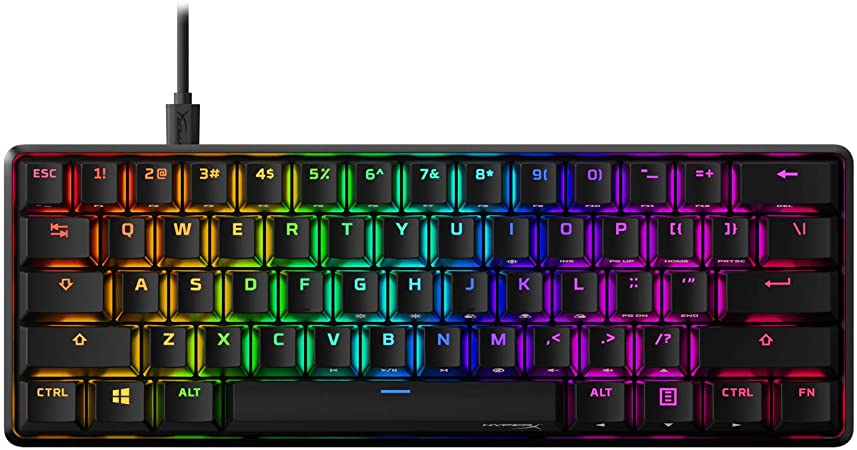 HyperX Alloy Origins 60 - Mechanical Gaming Keyboard - Ultra Compact 60% Form Factor – HyperX Red Switch (Linear) - Double shot PBT keycaps - RGB LED Backlit - NGENUITY Software Compatible