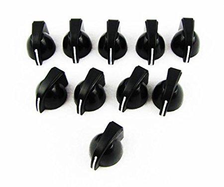IKN Black Chicken Head Knobs for Guitar Bass and Amp Pack of 24pcs