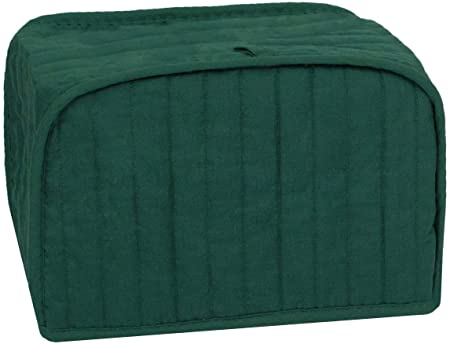 RITZ Polyester / Cotton Quilted Four Slice Toaster Appliance Cover, Dust and Fingerprint Protection, Machine Washable, Dark Green